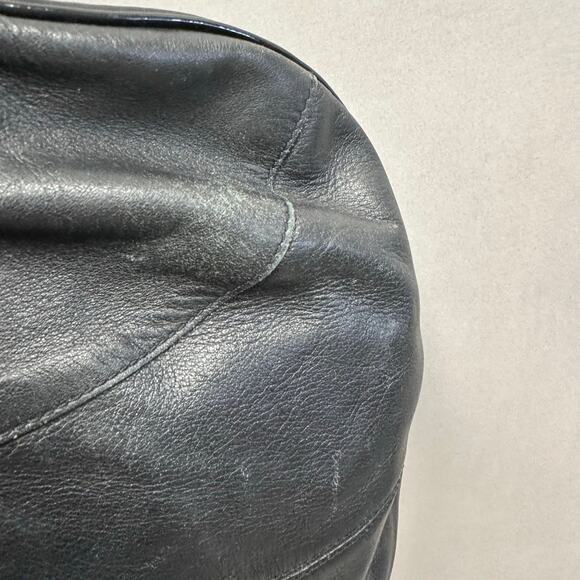 Coach F14886 Black Laura Smooth & Patent Leather Hobo Handbag Purse Coach Bag - Picture 3 of 16